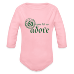 O Come Let Us Adore - Organic Long Sleeve Baby Bodysuit - light pink