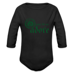 O Come Let Us Adore - Organic Long Sleeve Baby Bodysuit - black