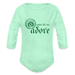 O Come Let Us Adore - Organic Long Sleeve Baby Bodysuit - light mint