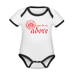 O Come Let Us Adore - Organic Contrast Short Sleeve Baby Bodysuit - white/black