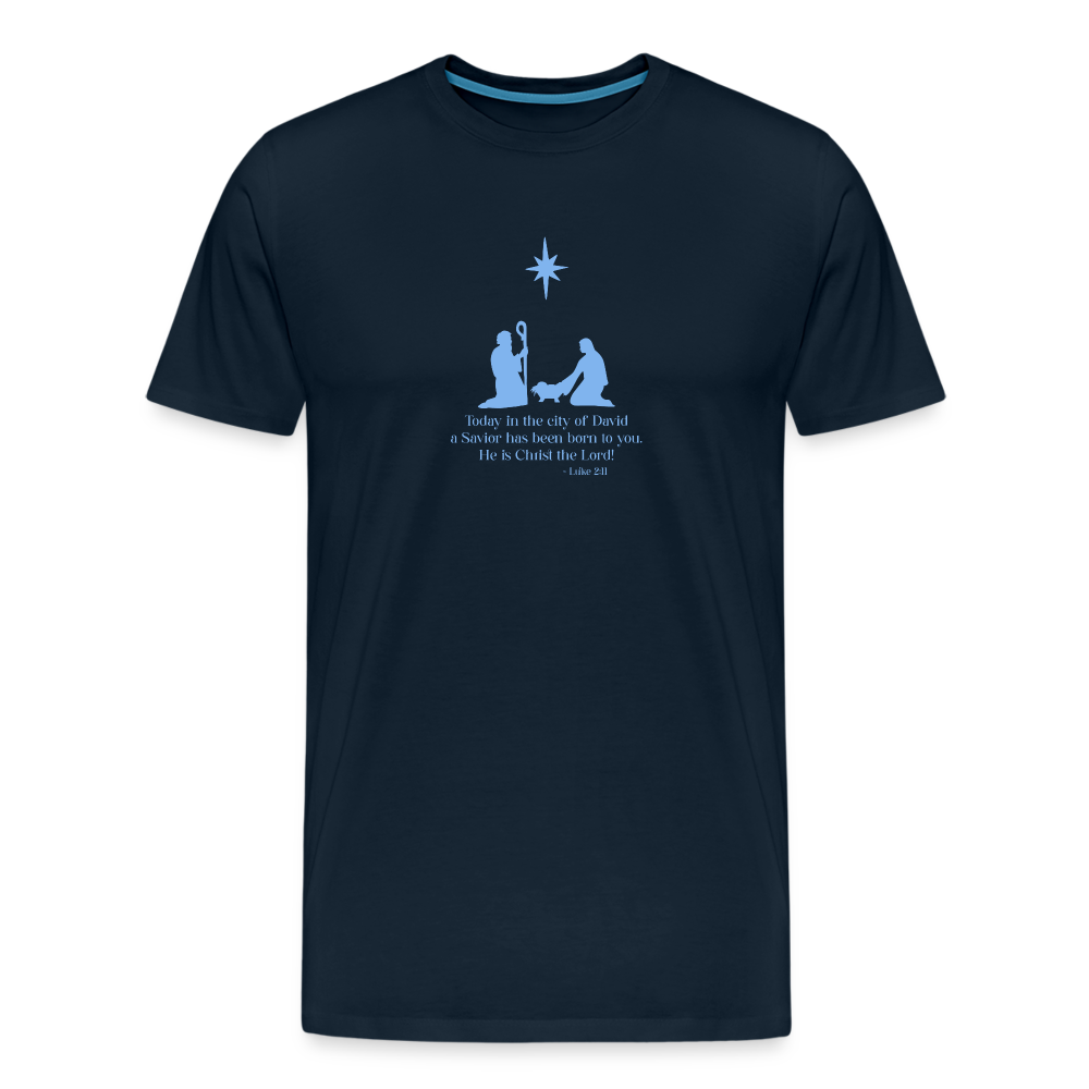 A Savior Has Been Born - Unisex Premium T-Shirt - deep navy