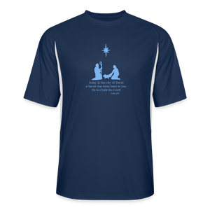 A Savior Has Been Born - Men’s Cooling Performance Jersey - navy/white