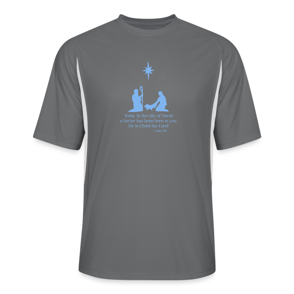 A Savior Has Been Born - Men’s Cooling Performance Jersey - dark gray/white