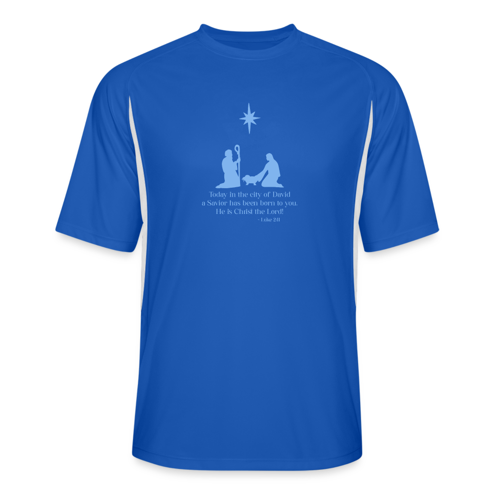 A Savior Has Been Born - Men’s Cooling Performance Jersey - royal/white
