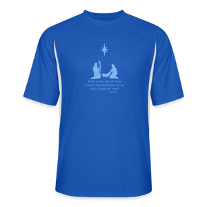 A Savior Has Been Born - Men’s Cooling Performance Jersey - royal/white