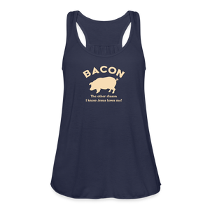 Bacon - Women's Flowy Tank Top by Bella - navy