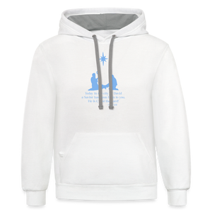 A Savior Has Been Born - Unisex Contrast Hoodie - white/gray