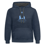 A Savior Has Been Born - Unisex Contrast Hoodie - indigo heather/asphalt