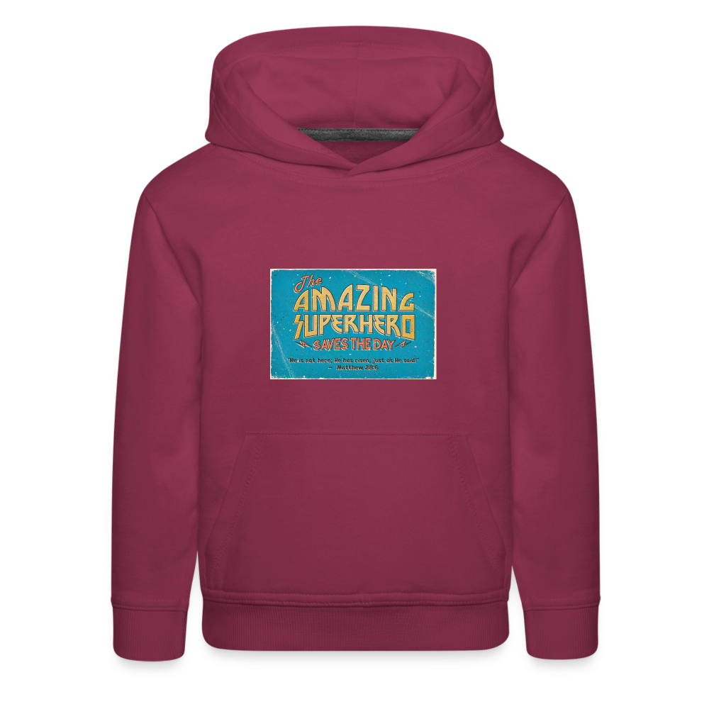 Amazing Superhero - Kids‘ Premium Hoodie - burgundy