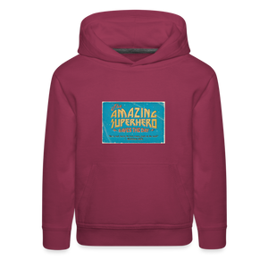 Amazing Superhero - Kids‘ Premium Hoodie - burgundy