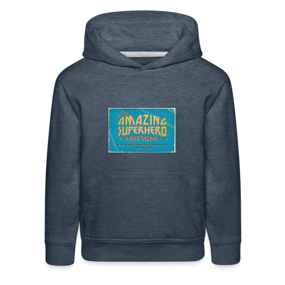 Amazing Superhero - Kids‘ Premium Hoodie - heather denim