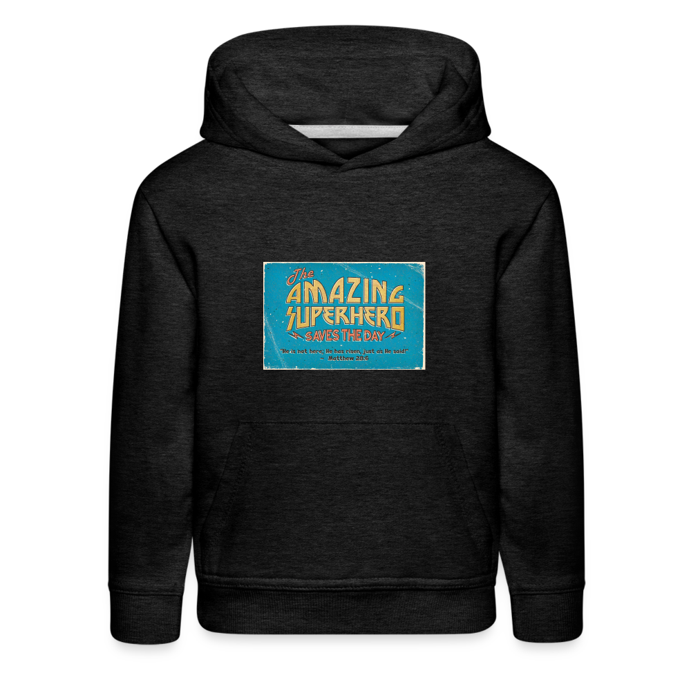 Amazing Superhero - Kids‘ Premium Hoodie - charcoal grey