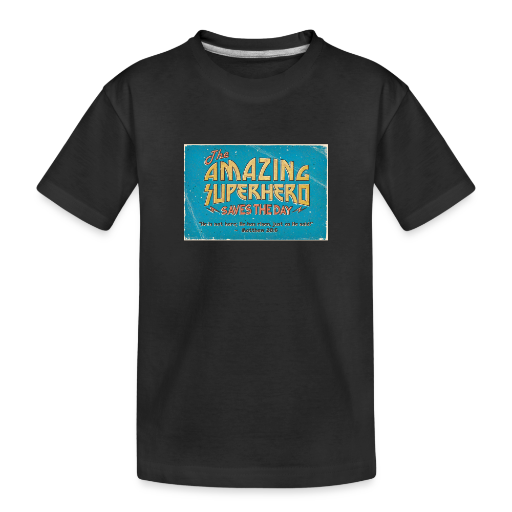 Amazing Superhero - Toddler Premium Organic T-Shirt - black
