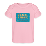 Amazing Superhero - Organic Baby T-Shirt - light pink