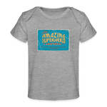 Amazing Superhero - Organic Baby T-Shirt - heather grey