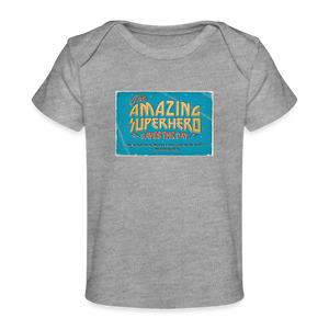 Amazing Superhero - Organic Baby T-Shirt - heather grey