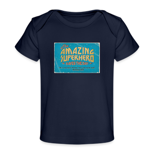 Amazing Superhero - Organic Baby T-Shirt - dark navy