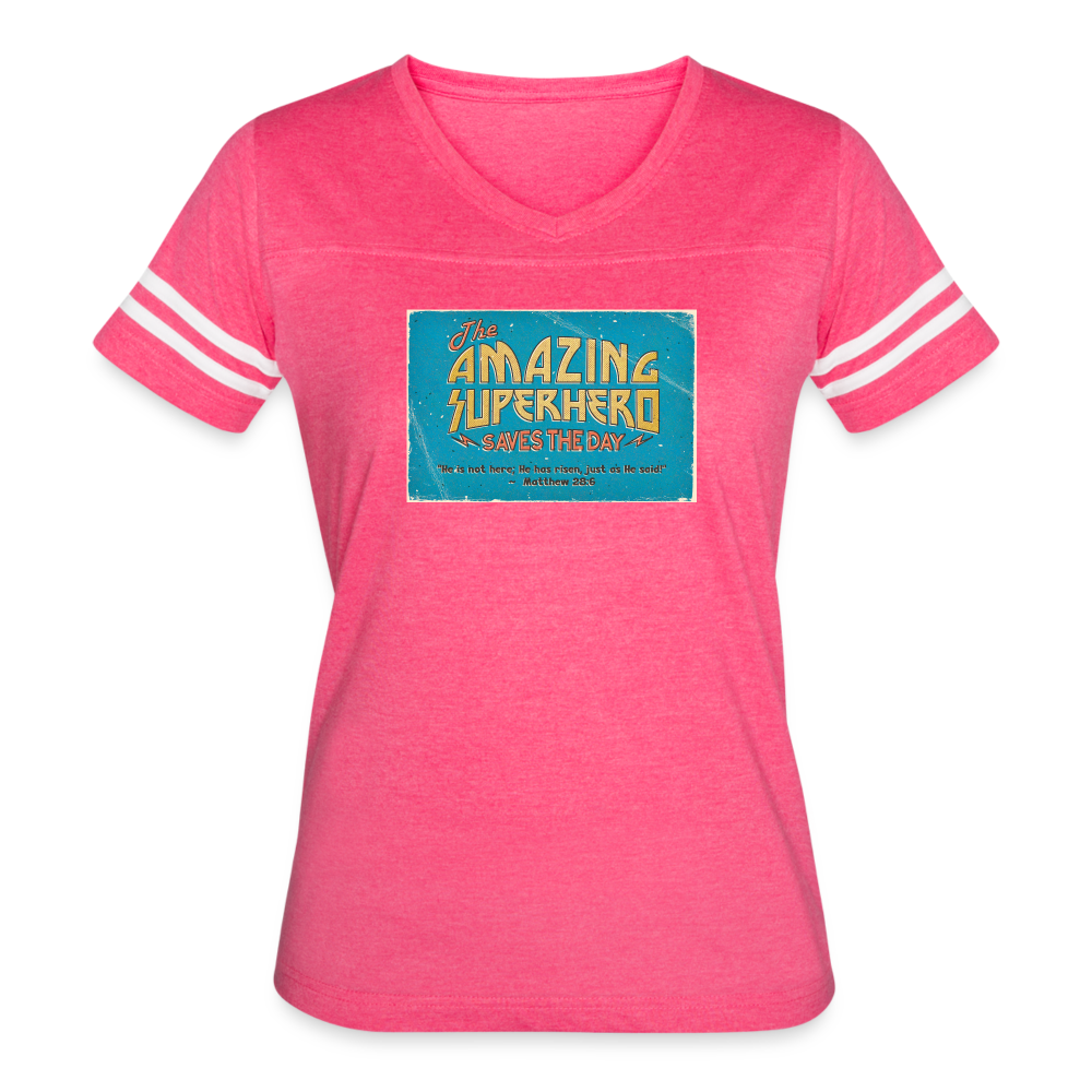 Amazing Superhero - Women’s Vintage Sport T-Shirt - vintage pink/white