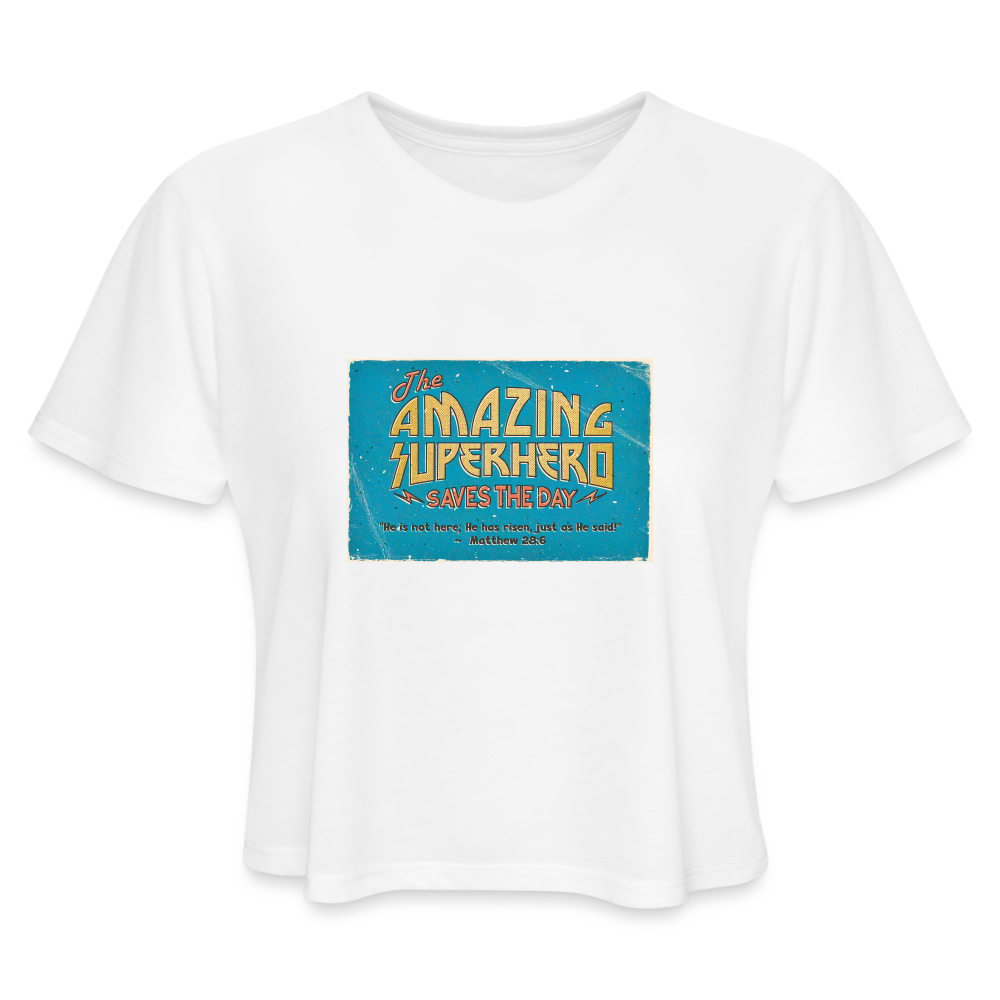 Amazing Superhero - Women's Cropped T-Shirt - white
