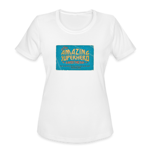 Amazing Superhero - Women's Moisture Wicking Performance T-Shirt - white