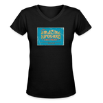 Amazing Superhero - Women's Shallow V-Neck T-Shirt - black