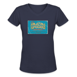 Amazing Superhero - Women's Shallow V-Neck T-Shirt - navy