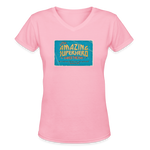 Amazing Superhero - Women's Shallow V-Neck T-Shirt - pink