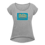 Amazing Superhero - Women's Roll Cuff T-Shirt - heather gray