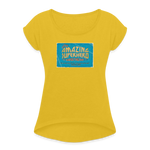 Amazing Superhero - Women's Roll Cuff T-Shirt - mustard yellow