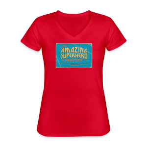 Amazing Superhero - Women's V-Neck T-Shirt - red