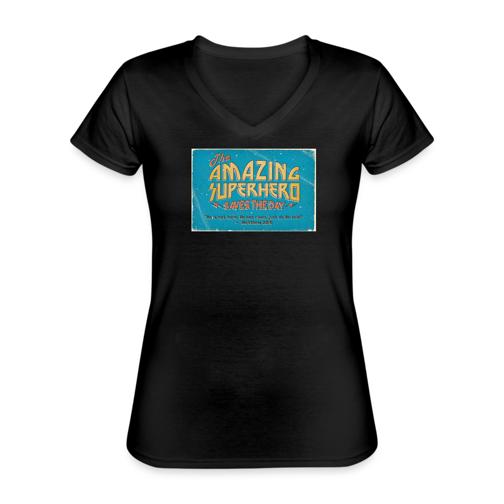 Amazing Superhero - Women's V-Neck T-Shirt - black