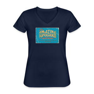 Amazing Superhero - Women's V-Neck T-Shirt - navy