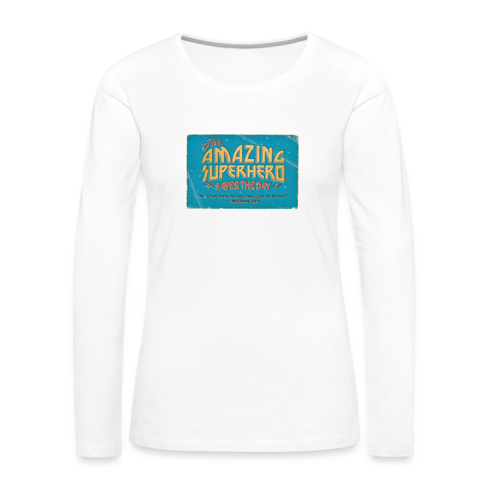 Amazing Superhero - Women's Premium Long Sleeve T-Shirt - white