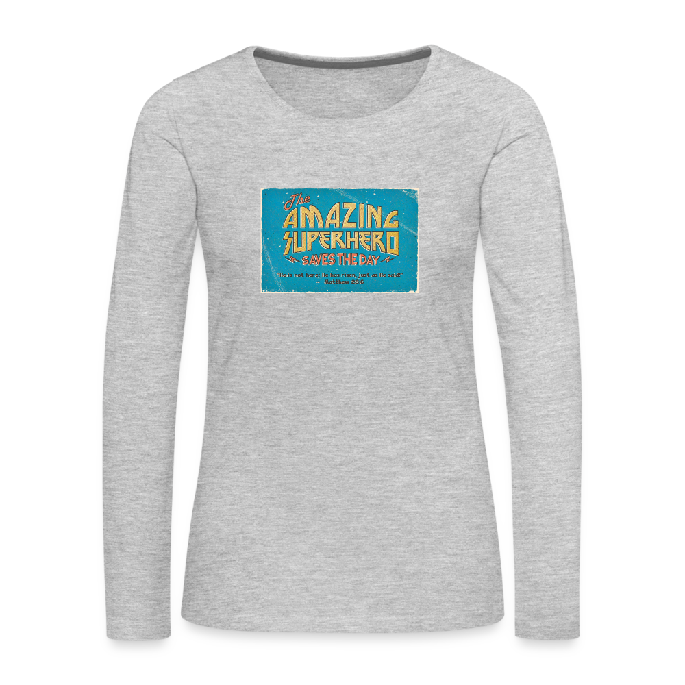 Amazing Superhero - Women's Premium Long Sleeve T-Shirt - heather gray