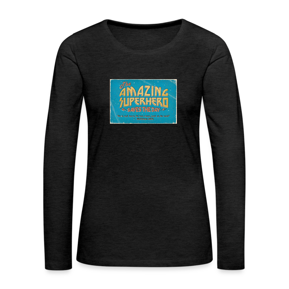 Amazing Superhero - Women's Premium Long Sleeve T-Shirt - charcoal grey
