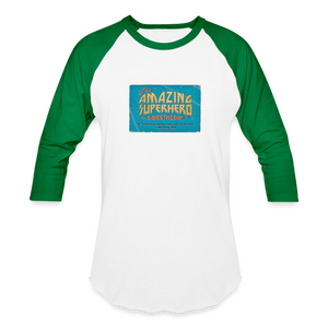 Amazing Superhero - Baseball T-Shirt - white/kelly green