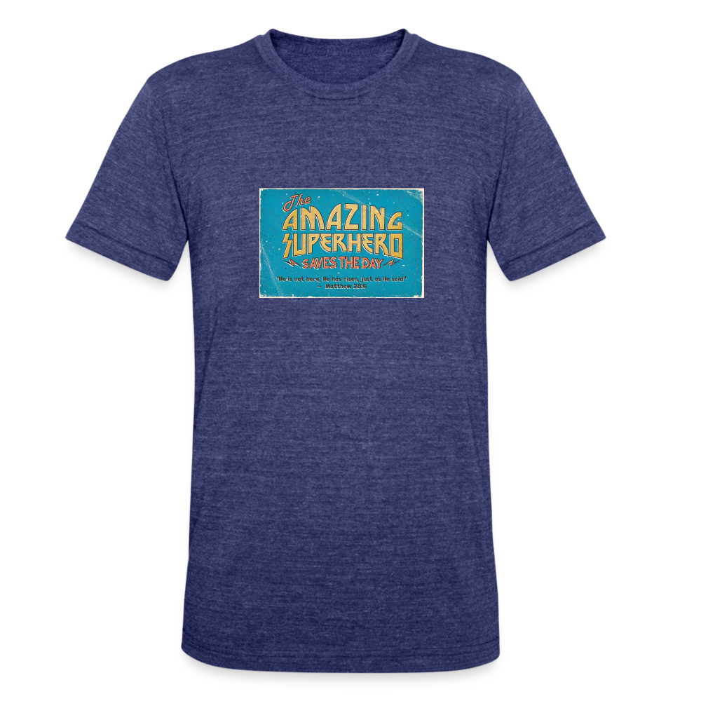 Amazing Superhero - Unisex Tri-Blend T-Shirt - heather indigo