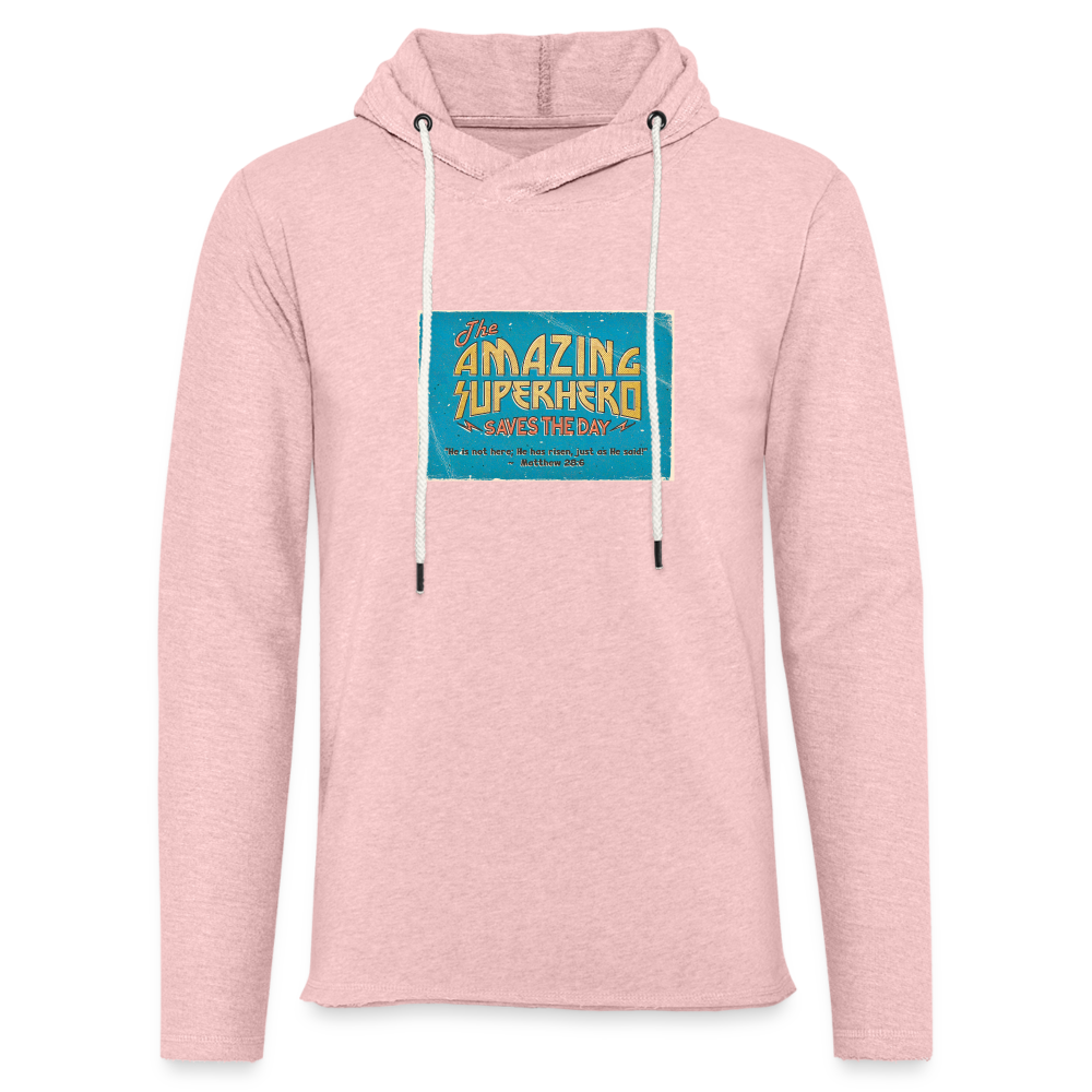 Amazing Superhero - Unisex Lightweight Terry Hoodie - cream heather pink