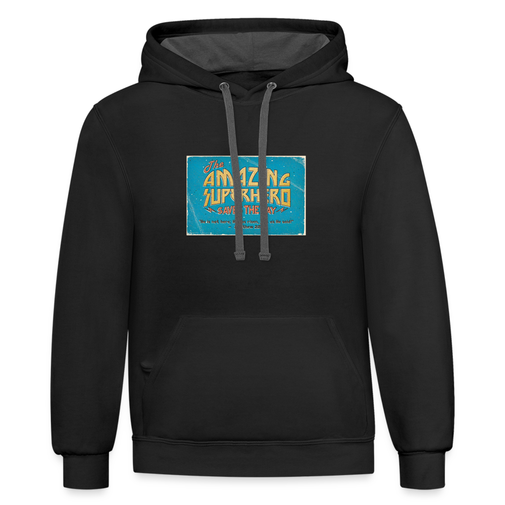 Amazing Superhero - Unisex Contrast Hoodie - black/asphalt