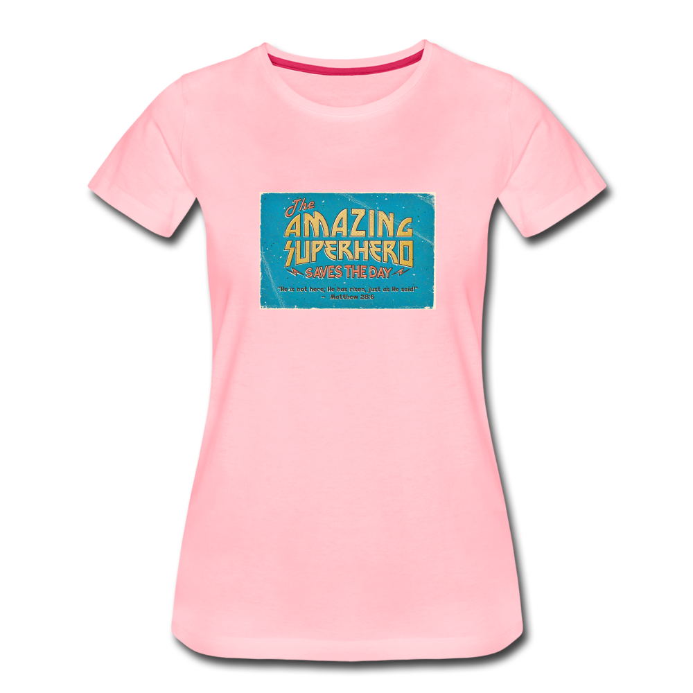 Amazing Superhero - Women’s Premium Organic T-Shirt - pink