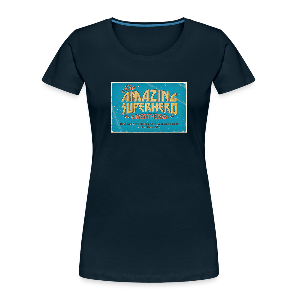 Amazing Superhero - Women’s Premium Organic T-Shirt - deep navy