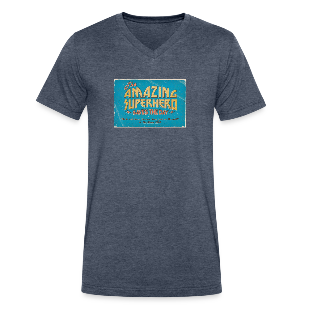 Amazing Superhero - Men's V-Neck T-Shirt - heather navy
