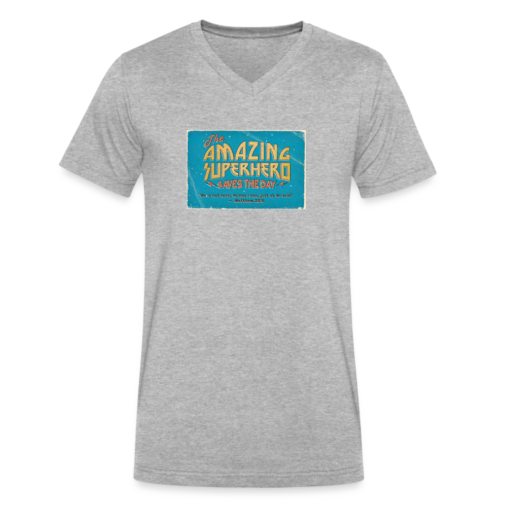 Amazing Superhero - Men's V-Neck T-Shirt - heather gray