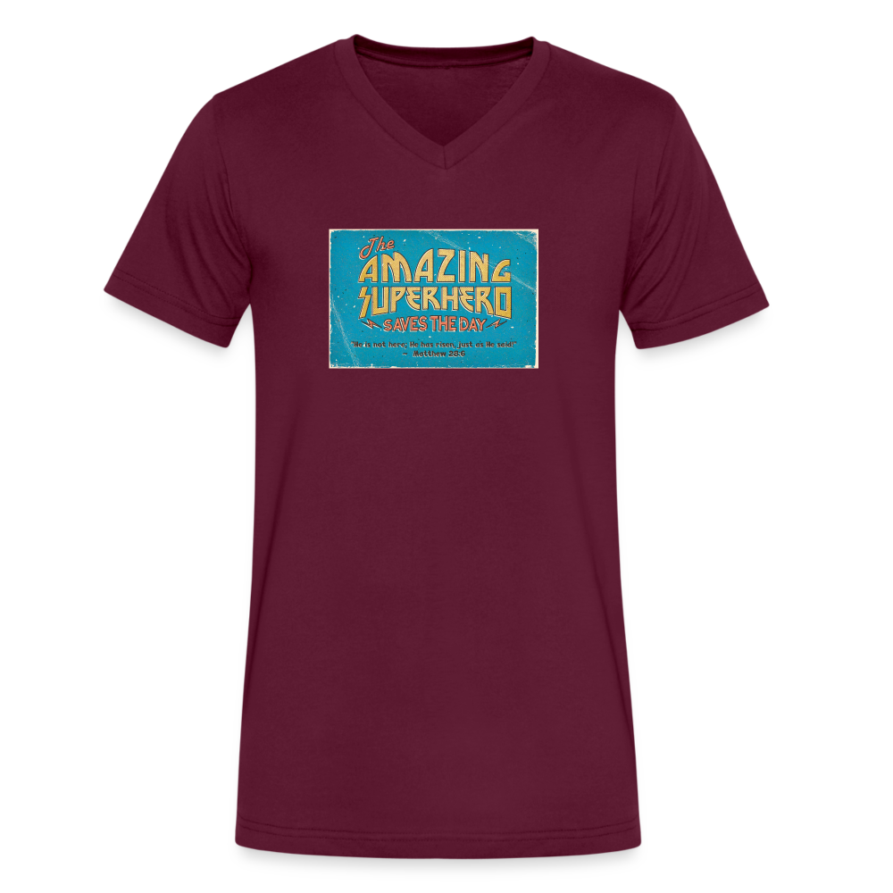 Amazing Superhero - Men's V-Neck T-Shirt - maroon
