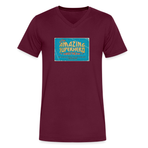 Amazing Superhero - Men's V-Neck T-Shirt - maroon