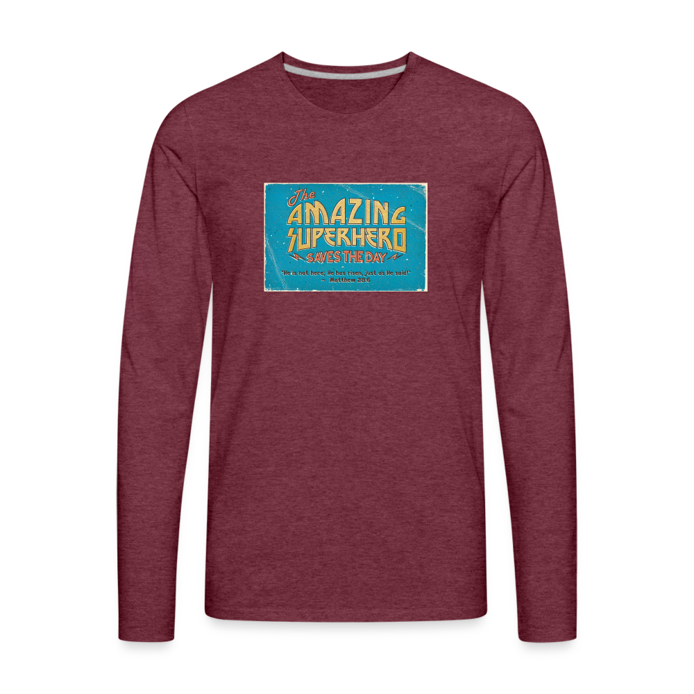 Amazing Superhero - Men's Premium Long Sleeve T-Shirt - heather burgundy