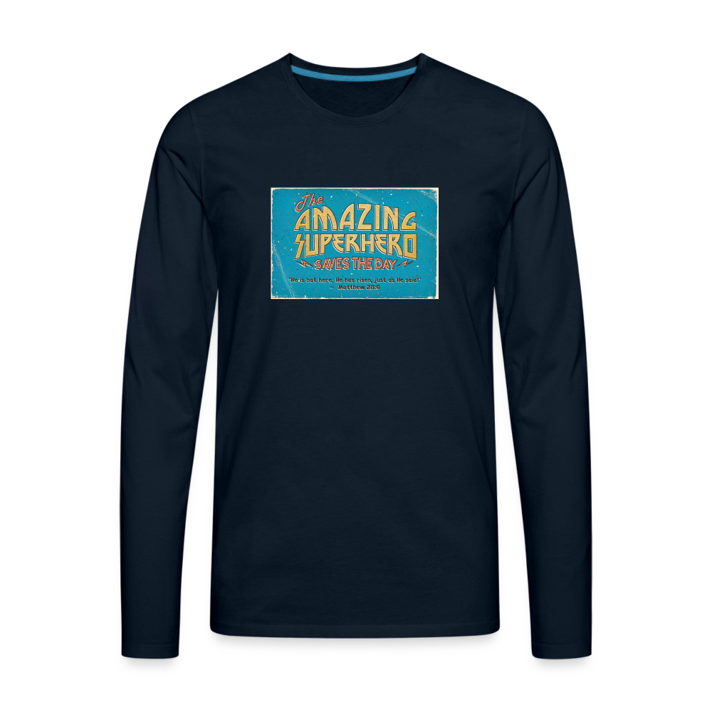 Amazing Superhero - Men's Premium Long Sleeve T-Shirt - deep navy