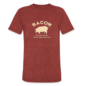 Bacon - Unisex Tri-Blend T-Shirt - heather cranberry