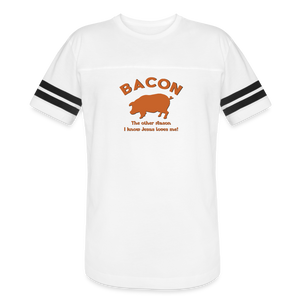Bacon - Unisex Vintage Sport T-Shirt - white/black