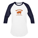 Bacon - Unisex Baseball T-Shirt - white/navy